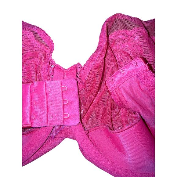 Victorias Secret Sz 36DDD Full Coverage Lace Bra Red Floral Feminine - Picture 8 of 8